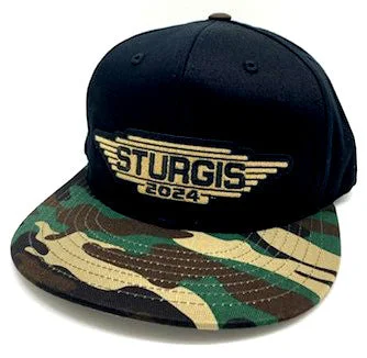 Men's short-sleeve subtle soft-trendy-fresh-citron shirt-Sturgis Steel Wing Camo/Black Flat Bill Cap - 2024