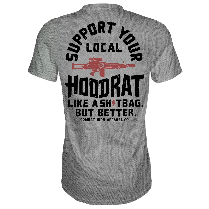 Men's short-sleeve trendy slim-navy shirt-Support Your Local Hoodrat Men's T-Shirt