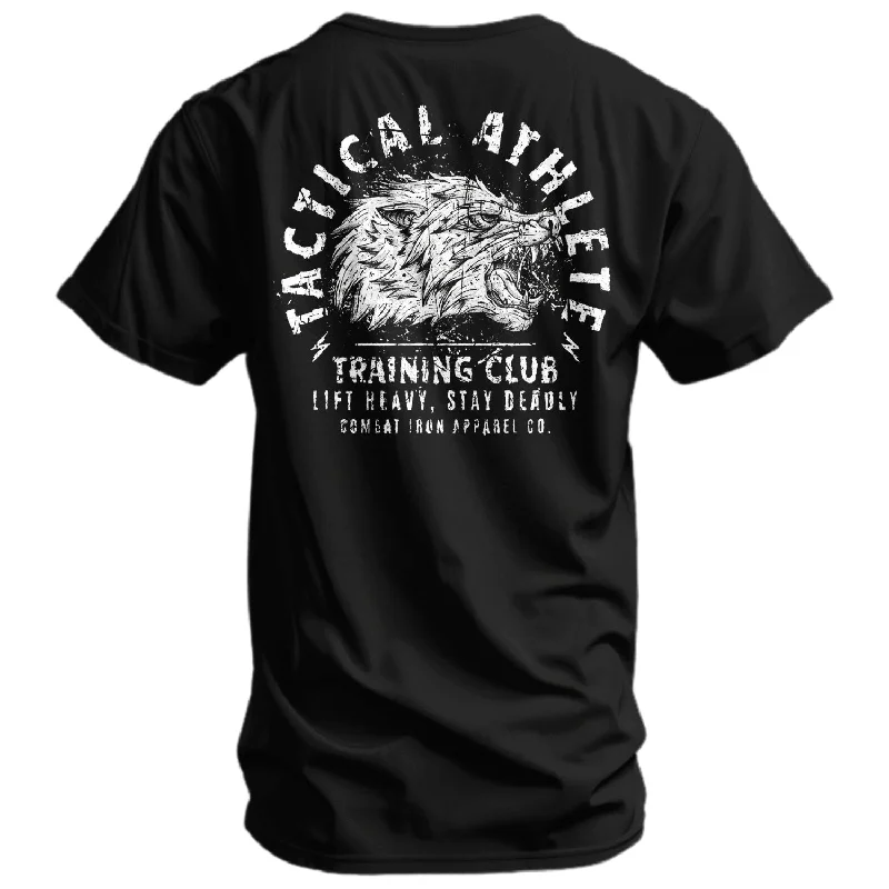 Men's short-sleeve cool handcrafted-ramie shirt-Tactical Athlete Training Club Wolf Men's T-Shirt