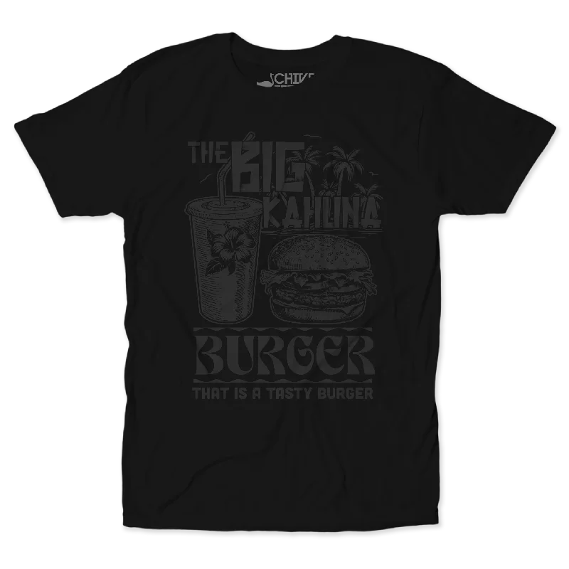 Men's short-sleeve deep classic-muted-aged-violet top-Tasty Burger Blackout Tee