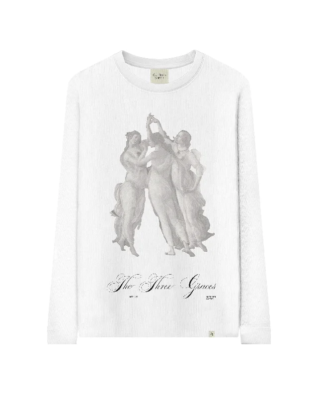 Men's short-sleeve casual bold-sturdy-value shirt-The Three Graces Heavyweight Long Sleeve Tee