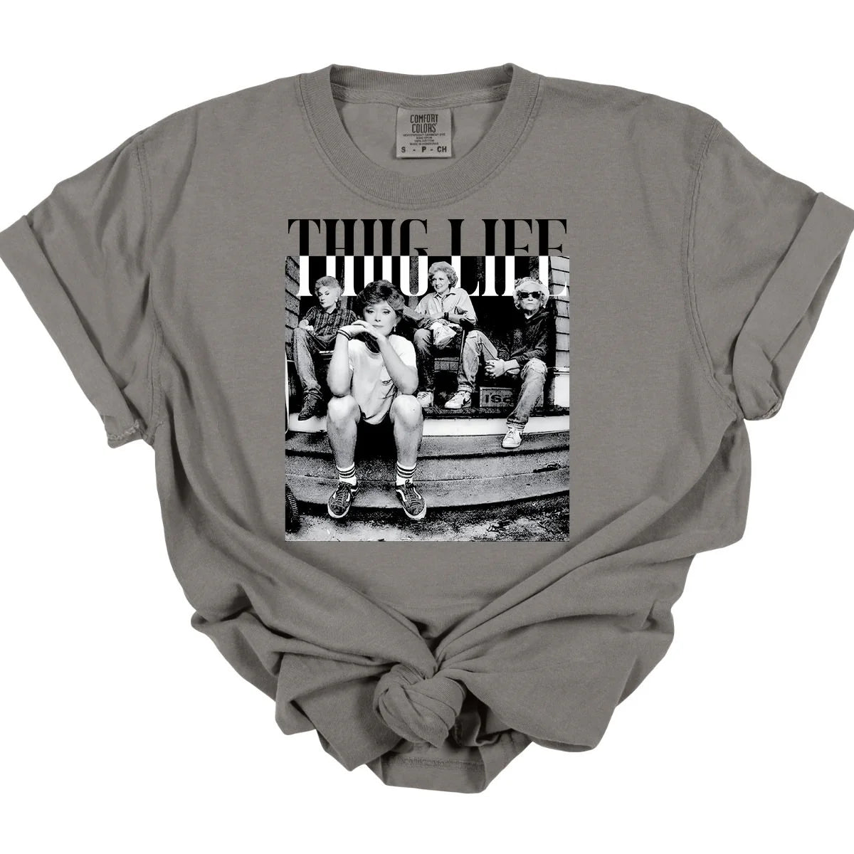 Men's short-sleeve warm stylish-crisp-gray tee-Thug Life GG Tee  *MADE TO ORDER*