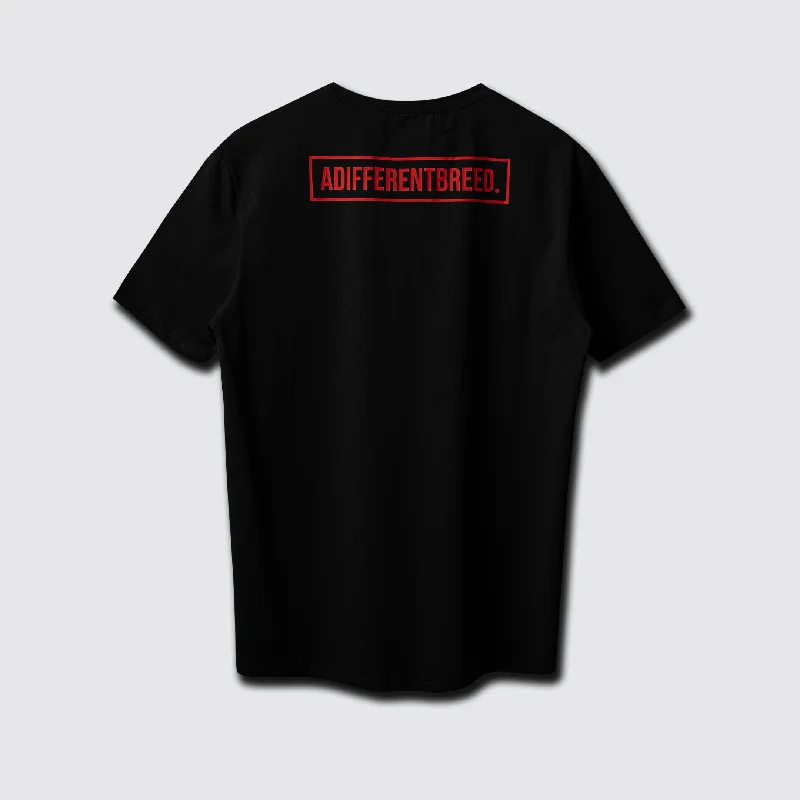 Men's short-sleeve deep rally shirt-Training Tee - ADIFFERENTBREED Black/Red