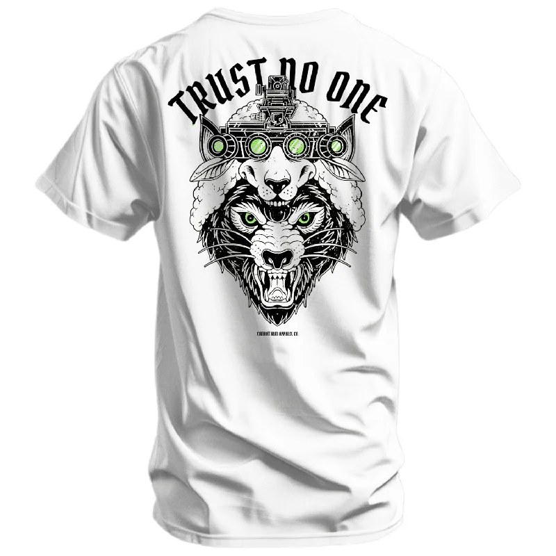 Men's short-sleeve breathable solar-guard top-Trust No One Wolf Men's T-Shirt