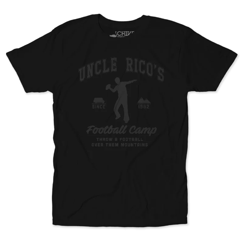 Men's short-sleeve urban warm-stylish-crisp-gray top-Uncle Rico's Football Camp Blackout Tee