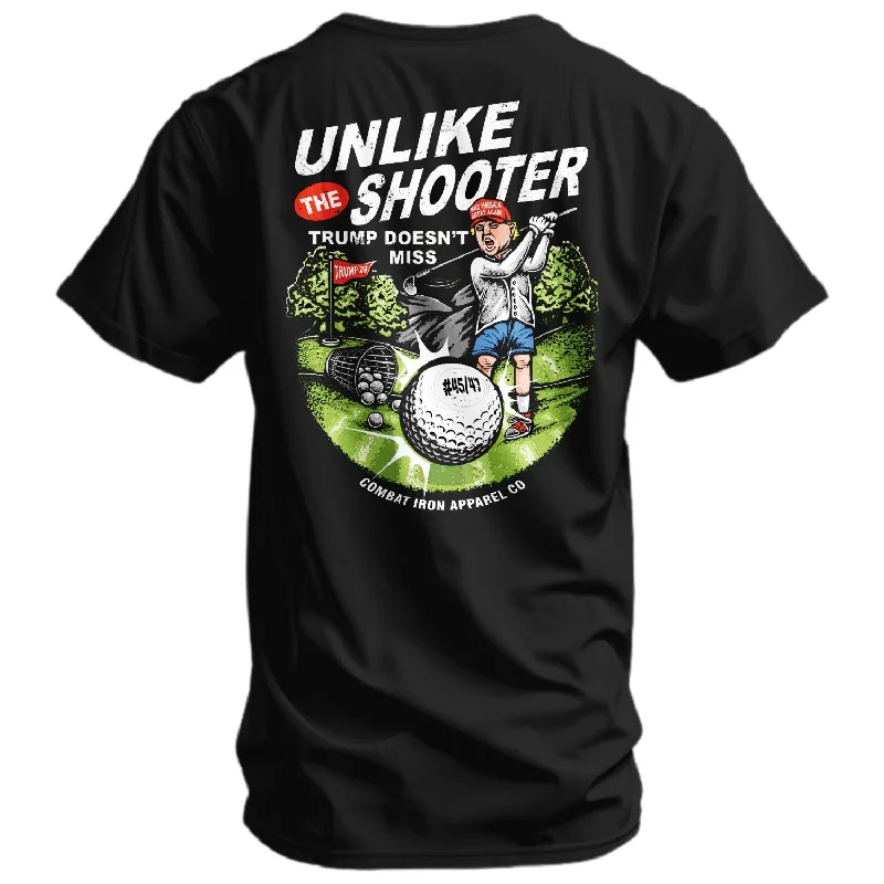 Men's short-sleeve tropical voyage tee-Unlike The Shooter Trump Doesn't Miss Golf Edition Men's T-Shirt