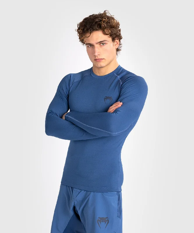 Men's short-sleeve classic ebony tee-Venum Contender Men’s Long Sleeve Rashguard - Blue