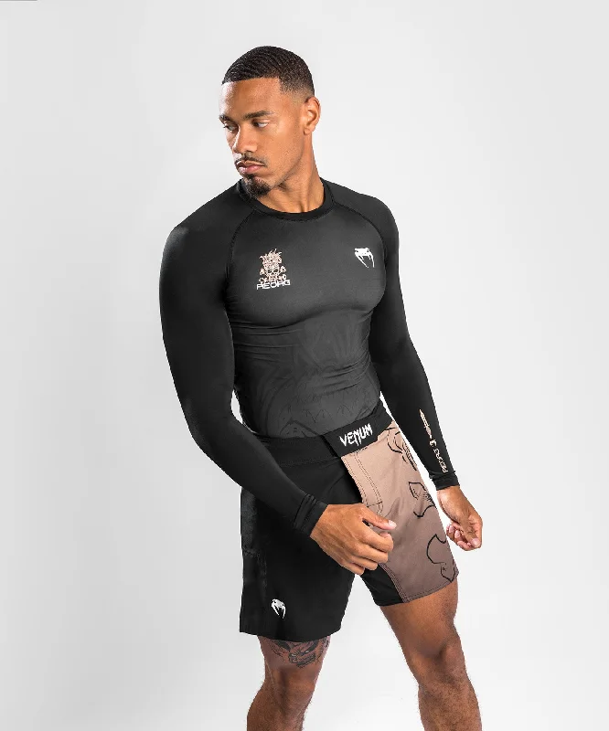 Men's short-sleeve sturdy value tee-Venum Reorg Rashguard Long Sleeves - Black