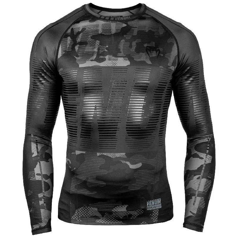 Men's short-sleeve trendy crisp-woven top-Venum Tactical Rashguard - Long Sleeves - Urban Camo/Black/Black