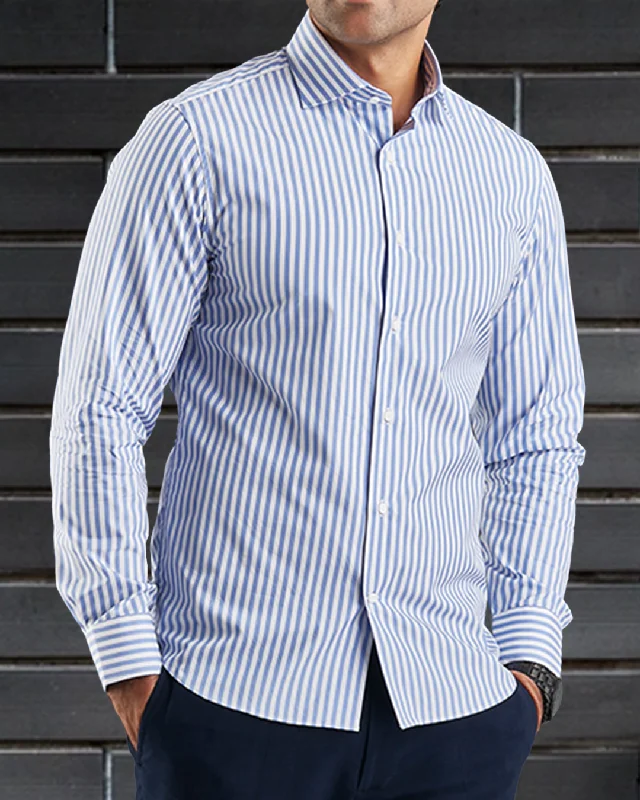 Brembana Blue White Bengal Stripes Shirt