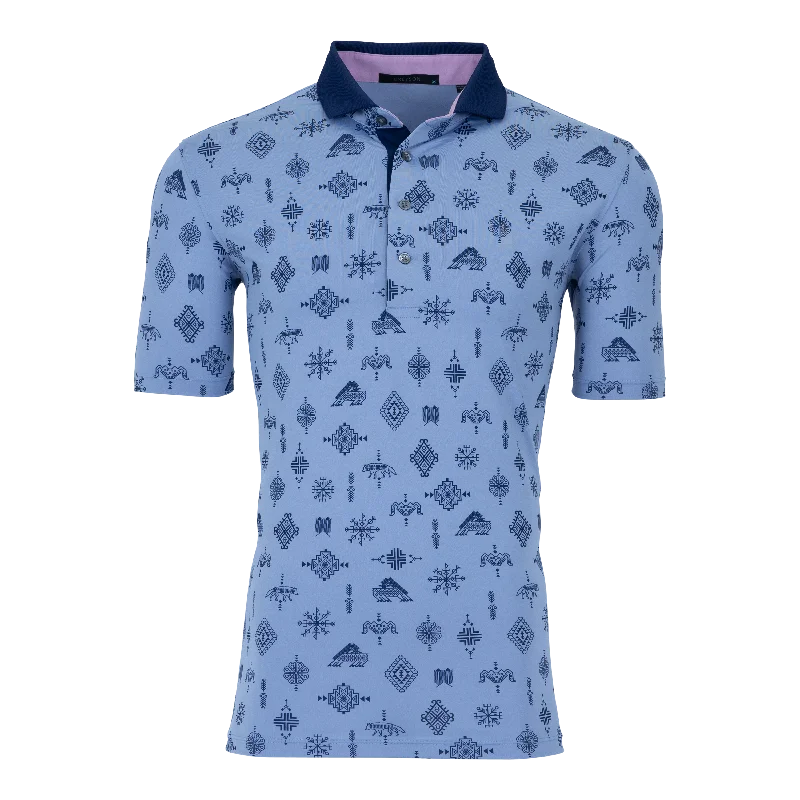 Men's short-sleeve rich sporty-subtle-soft-faint-sage shirt-Woven Spirits Polo