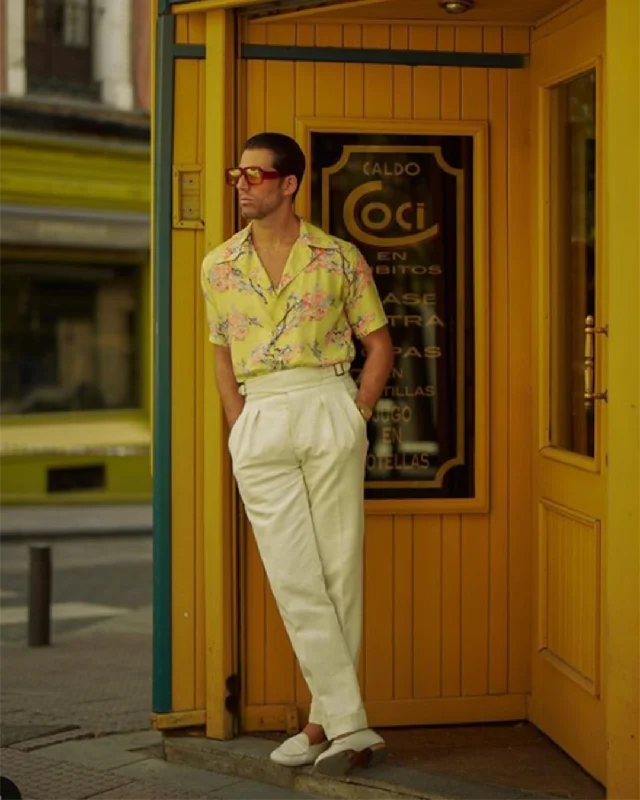 Yellow Printed Flower Shirt