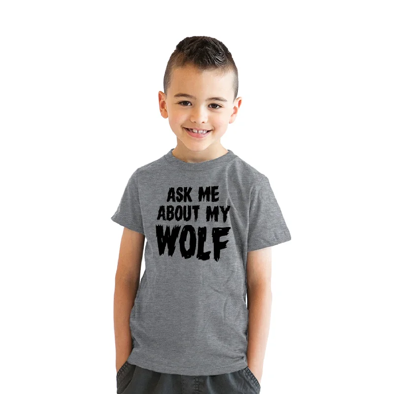 Men's short-sleeve neutral casual-bold-shredding shirt-Youth Ask Me Why I Like Full Moons Awesome Werewolf T shirt Costume for Kids