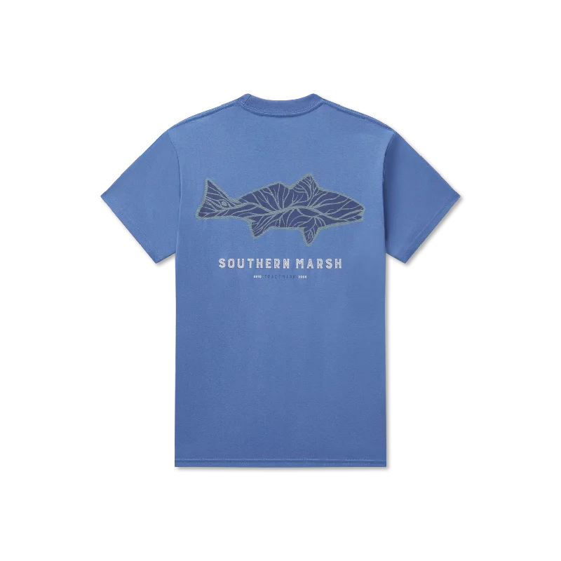 Men's short-sleeve casual obsidian top-Youth Delta Fish Tee