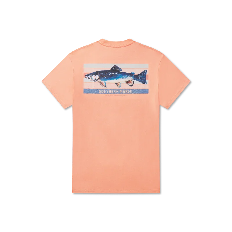 Men's short-sleeve warm stylish-sleek-neutral-sheen-silk tee-Youth Fishing Lines Tee - Brook Trout