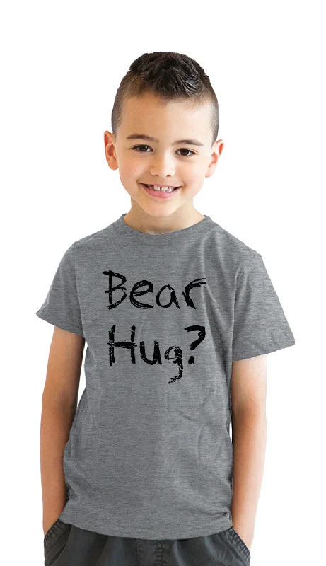 Men's short-sleeve soft grill tee-Youth Grizzly Bear T shirt Funny Bear Hug Shirt Humorous T shirt Novelty Tees