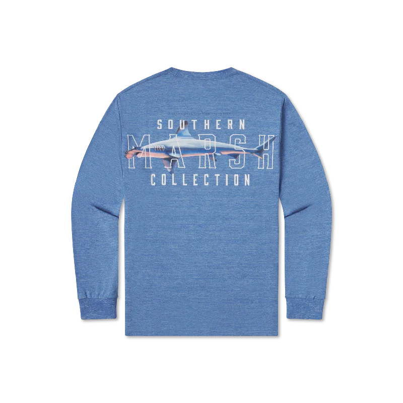 Men's short-sleeve deep classic-muted-fresh-sky-gray shirt-Youth FieldTec™ Heathered - Hammerhead - Long Sleeve