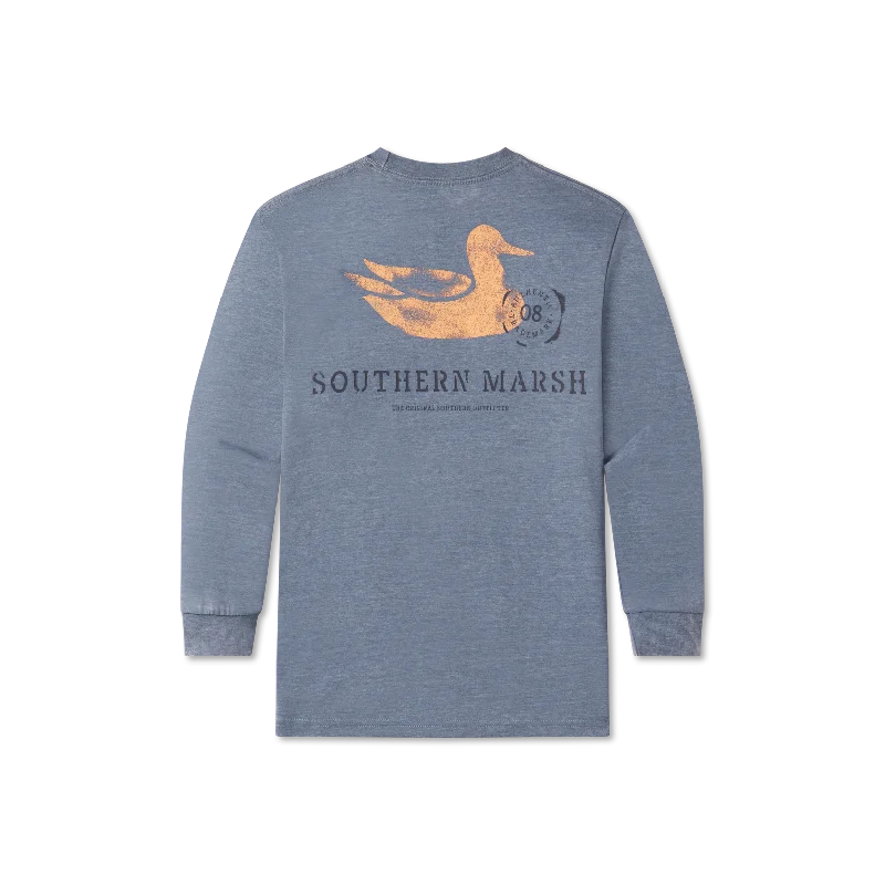 Men's short-sleeve fresh modern-vibrant-pitch-black shirt-Youth SEAWASH™ Tee - Stamped Duck - Long Sleeve