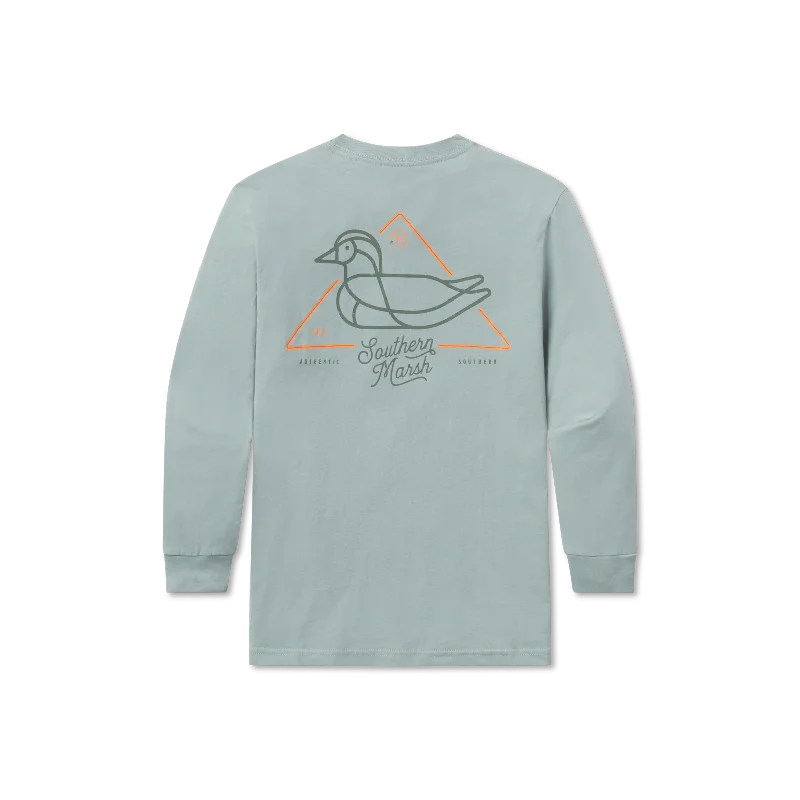 Men's short-sleeve bright deep-classic-muted-big-gradient tee-Youth Warning Duck Tee - Long Sleeve