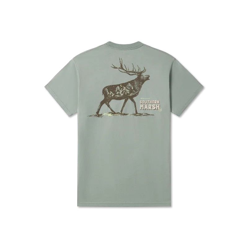 Men's short-sleeve deep classic-muted-sustainable-reclaimed tee-Youth Starry Silhouette Tee - Elk