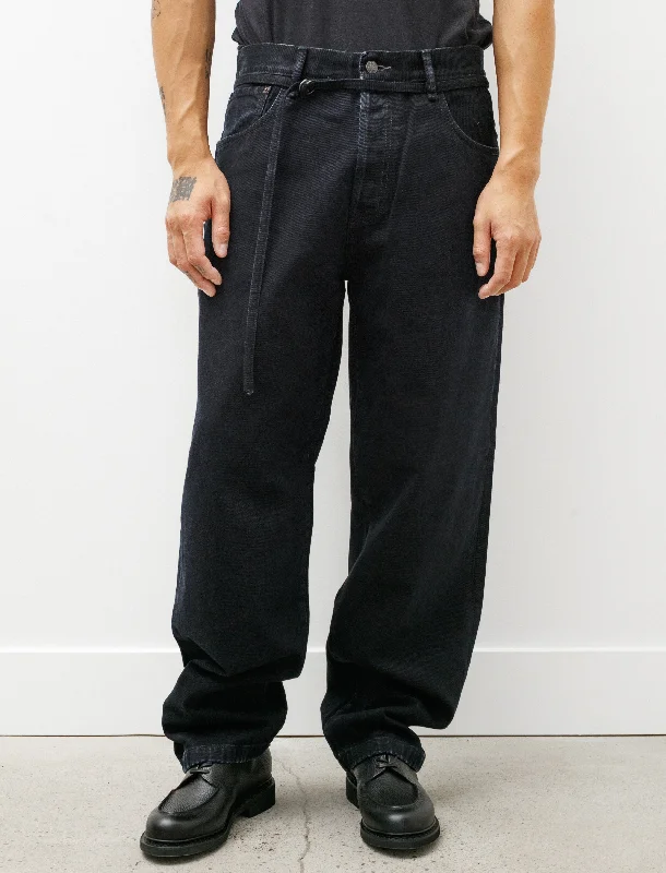 men's casual wedding matte black pants-1991 Toj Blue Black