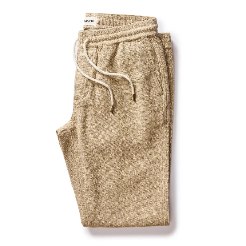 men's waterproof hiking luster blue pants-The Apres Pant in Oat Linen Tweed