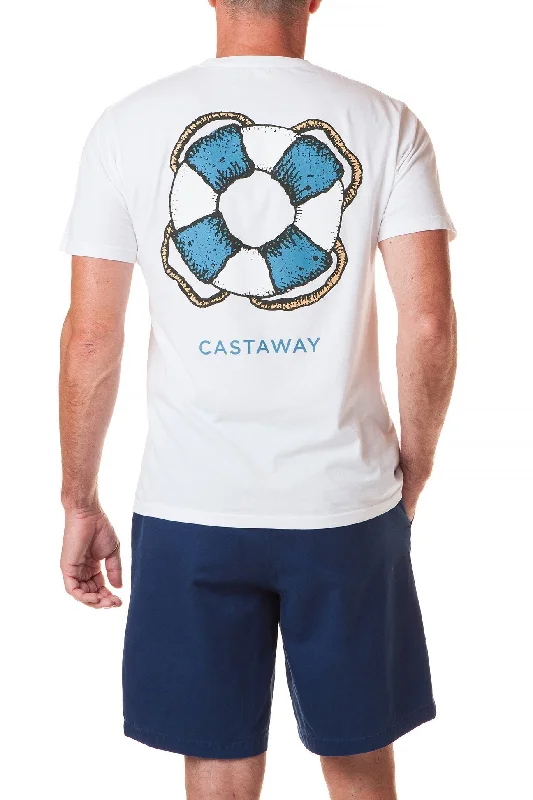 Men's short-sleeve bold rich-sporty-fierce-print top-Beach Tee White Castaway