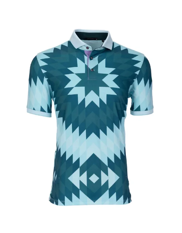 Men's short-sleeve boxy spiral tee-Big Sky Polo In Skystone