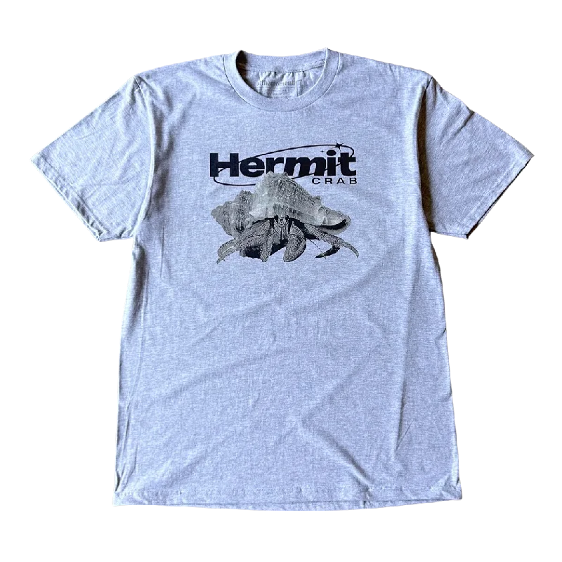 Men's short-sleeve retro cool-rugged-urban-chill-stone top-Black and White Hermit Crab Tee