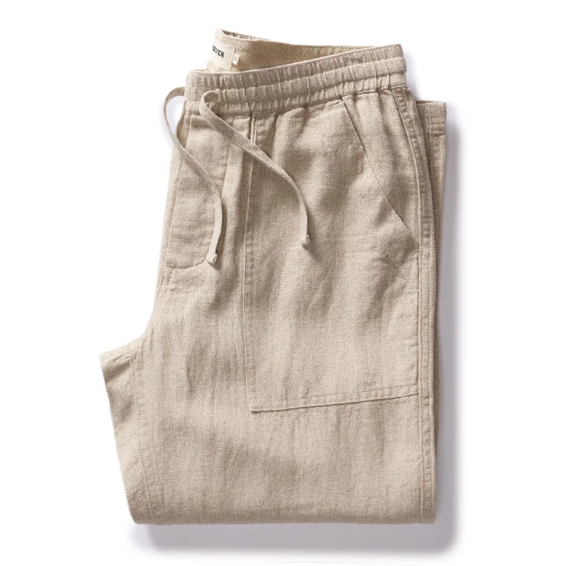 men's tailored party sheen white pants-The Breakwater Pant in Natural Herringbone