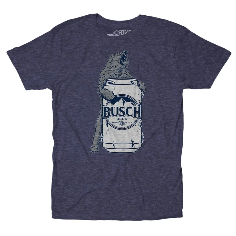 Men's short-sleeve subtle drag-race shirt-Busch White Bear Can Tee