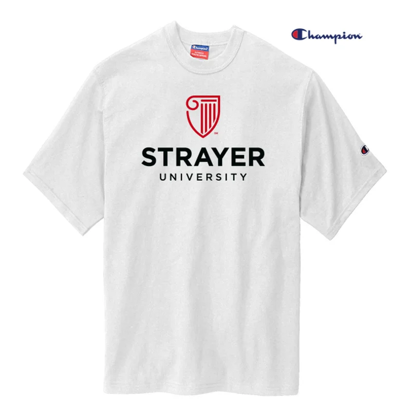 Men's short-sleeve casual bold-rich-boxy-spiral tee-NEW STRAYER Champion ® Heritage 7-Oz. Jersey Tee-White