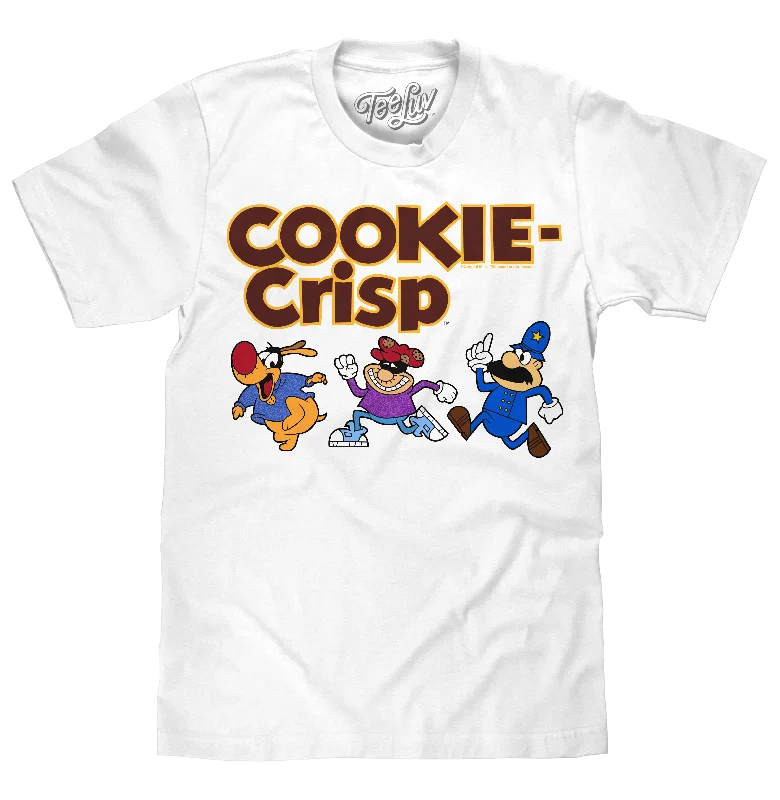 Men's short-sleeve subtle soft-plush-cotton shirt-Cookie Crisp Cereal Mascot T-Shirt - White