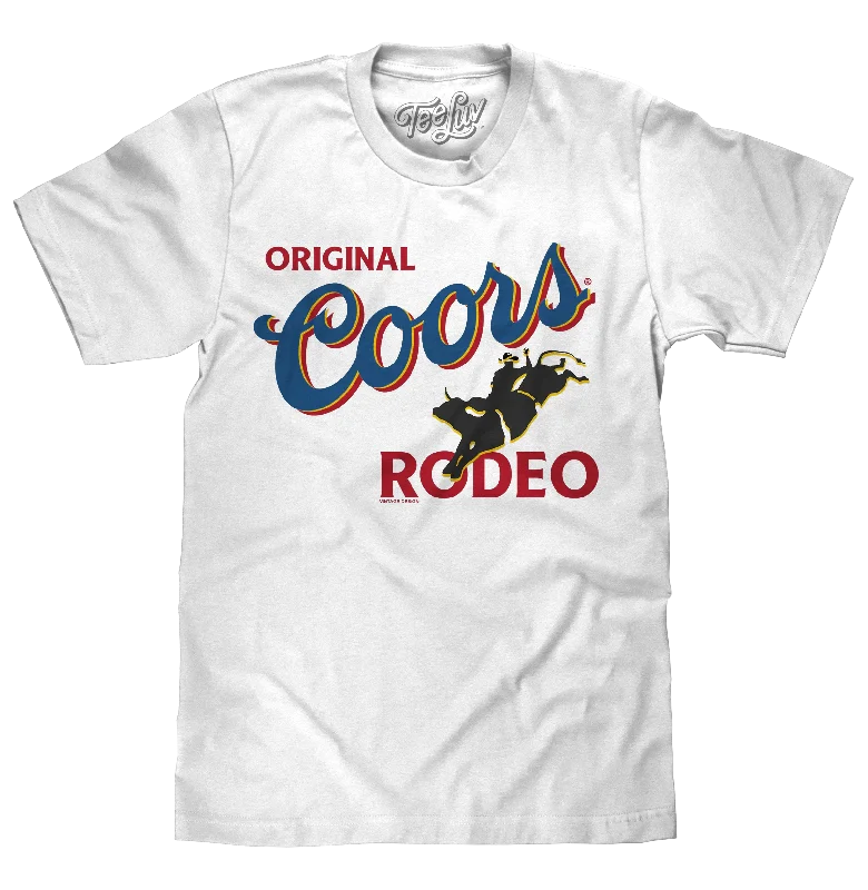 Men's short-sleeve classic muted-fresh-modern-ridge top-Coors Original Rodeo Beer T-Shirt - White