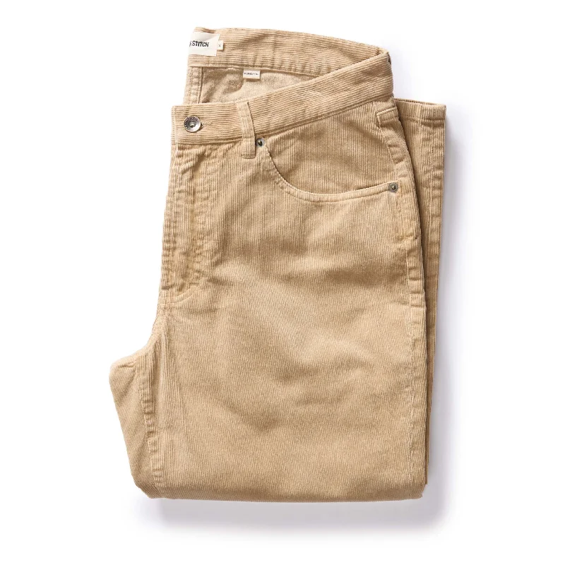 men's slim fit festival gloss blue pants-The Democratic All Day Pant in Light Khaki Cord