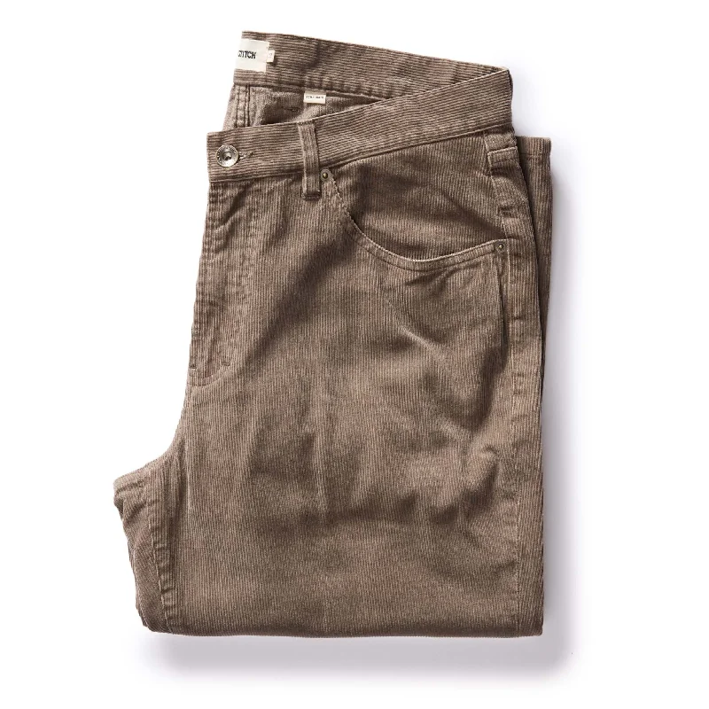 men's wide-leg vacation gloss brown pants-The Democratic All Day Pant in Morel Cord