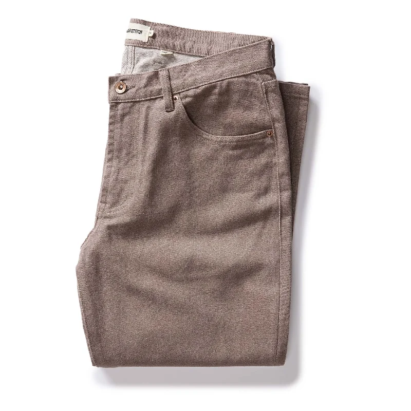 men's wide-leg vacation luster brown pants-The Democratic All Day Pant in Silt Broken Twill