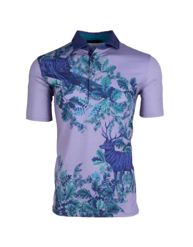 Men's short-sleeve crisp woven tee-Enchanted Forest Polo In Thistle