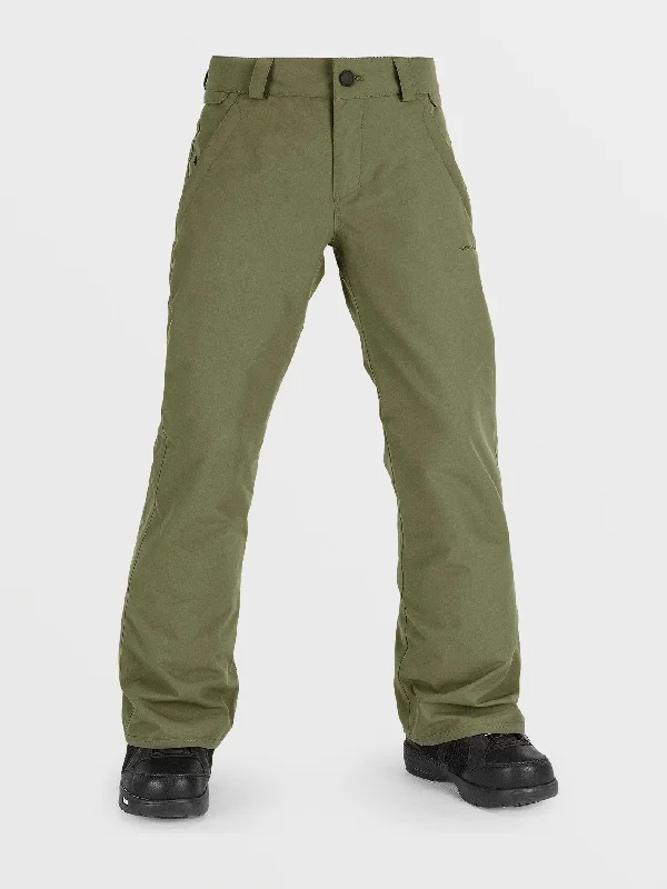 men's high-waisted camping matte black pants-Kids Freakin Chino Youth Insulated Pants - Military