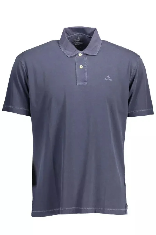 Men's short-sleeve stylish sleek-neutral-casual-light-thistle shirt-Gant Elegant Short-Sleeved Cotton Men's Polo