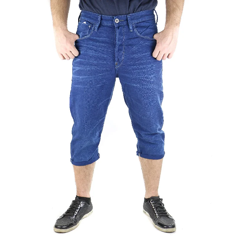 men's slim casual weekend luster olive pants-G-Star Type C 3/4 Denim Pants - Ball Pen Blue - Mens