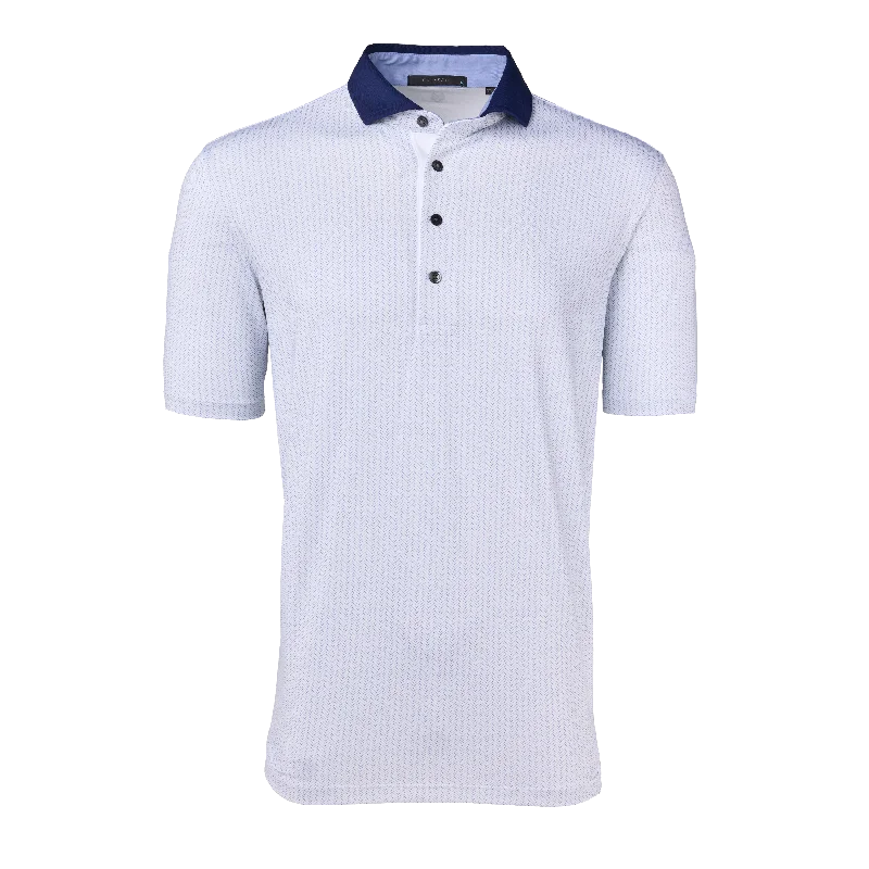 Men's short-sleeve rich sporty-perforated shirt-Herringbow Polo