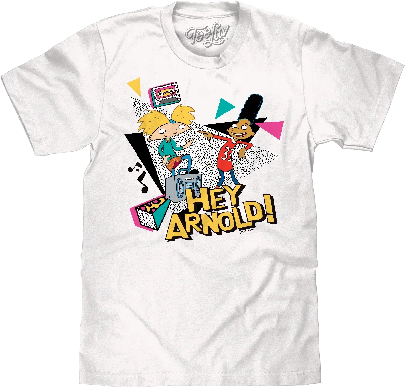 Men's short-sleeve vibrant tropical-retro-cool-parade top-Hey Arnold! Retro T-Shirt - White