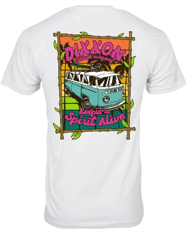 Men's short-sleeve warm vivid-crimson shirt-Keepin' the Van Spirit Alive T-Shirt - White