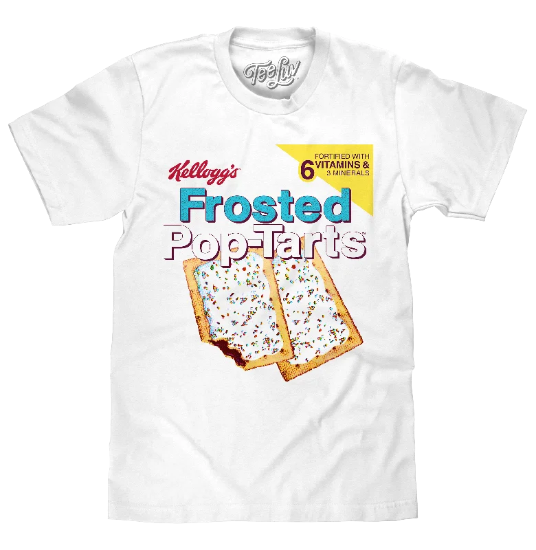 Men's short-sleeve sleek neutral-casual-bold-neon-blue top-Kellogg's Frosted Pop Tarts T-Shirt - White