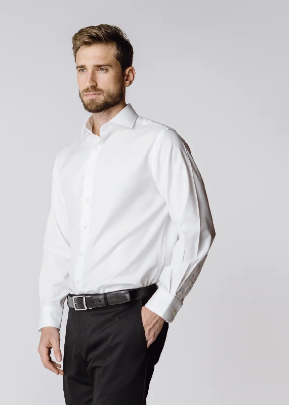 Men's short-sleeve sleek neutral-casual-acrylic top-Londoner Re-Defined White Shirt Classic