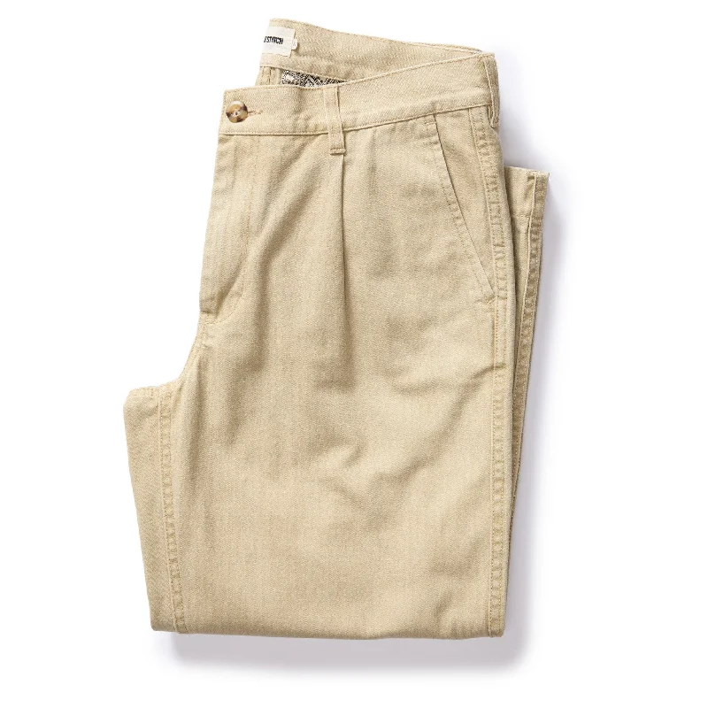 men's straight leg commute shimmer white pants-The Matlow Pant in Light Khaki Pigment Herringbone