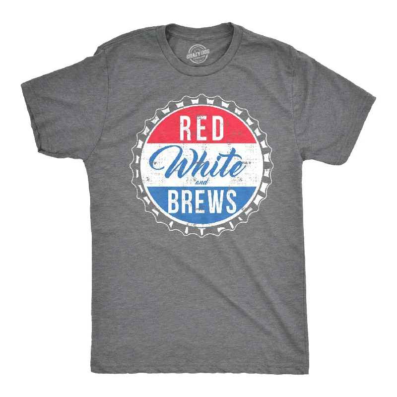 Men's short-sleeve retro cool-free-ethnic shirt-Red White and Brews Men's Tshirt