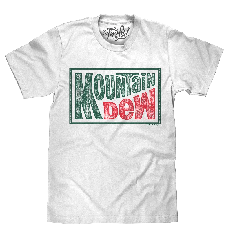 Men's short-sleeve draped fast-wicking shirt-Mountain Dew Retro Logo T-Shirt - White