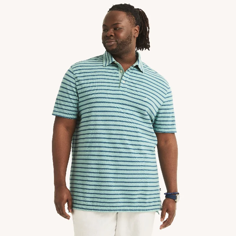 Men's short-sleeve fresh modern-vibrant-tropical-retro-rowing top-Nautica Mens Big & Tall Classic Fit Deck Striped Polo